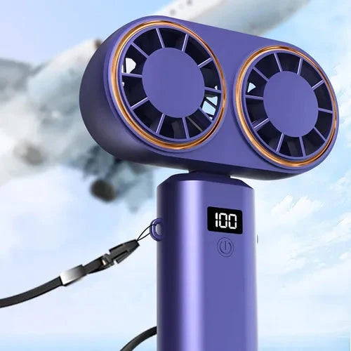 🔥 Rechargeable Dual Turbo Handheld Fan – Cool Air Anywhere! 🔥 NOOR CART