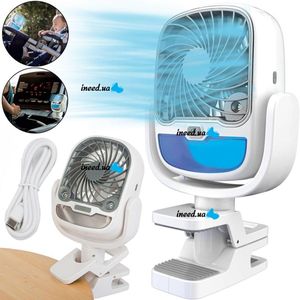 🌬️ Portable Clip-On Rechargeable Fan with Mist Spray