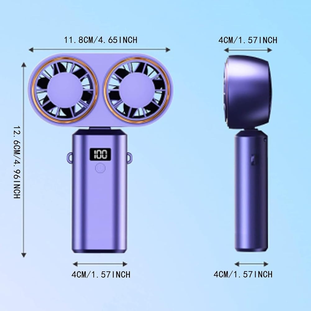🔥 Rechargeable Dual Turbo Handheld Fan – Cool Air Anywhere! 🔥