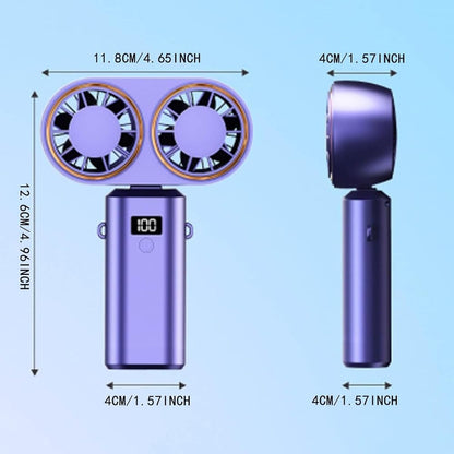 🔥 Rechargeable Dual Turbo Handheld Fan – Cool Air Anywhere! 🔥