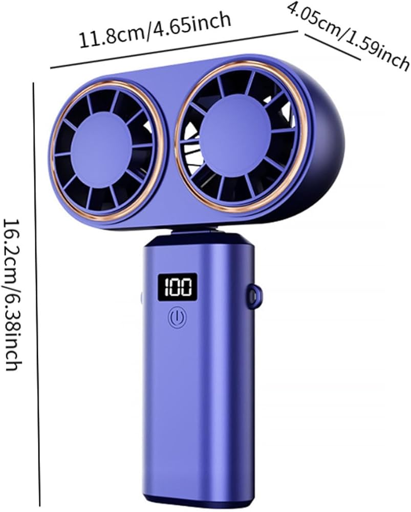 🔥 Rechargeable Dual Turbo Handheld Fan – Cool Air Anywhere! 🔥