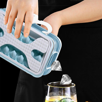 💎 Diamond Ice Cube Tray with Storage Box & Press Release