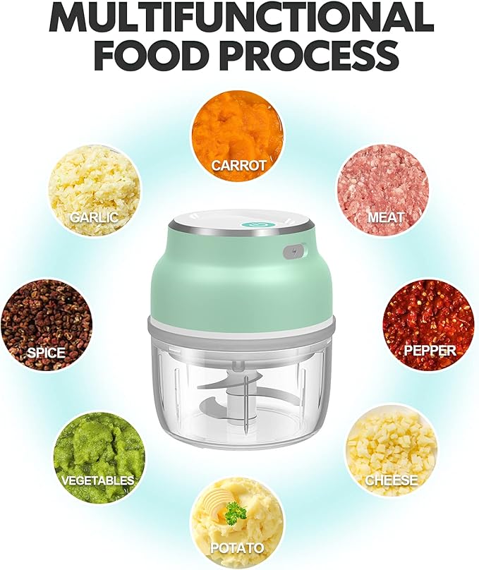 Portable Electric Mini Garlic Cutter & Food Chopper