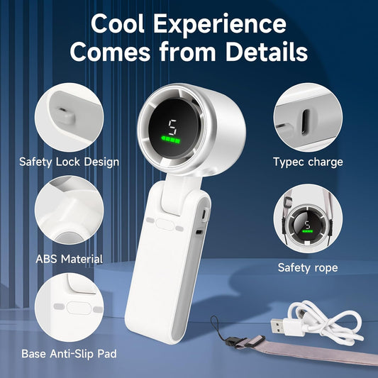 Portable Cordless Mini Fan – Smart & Safe Cooling