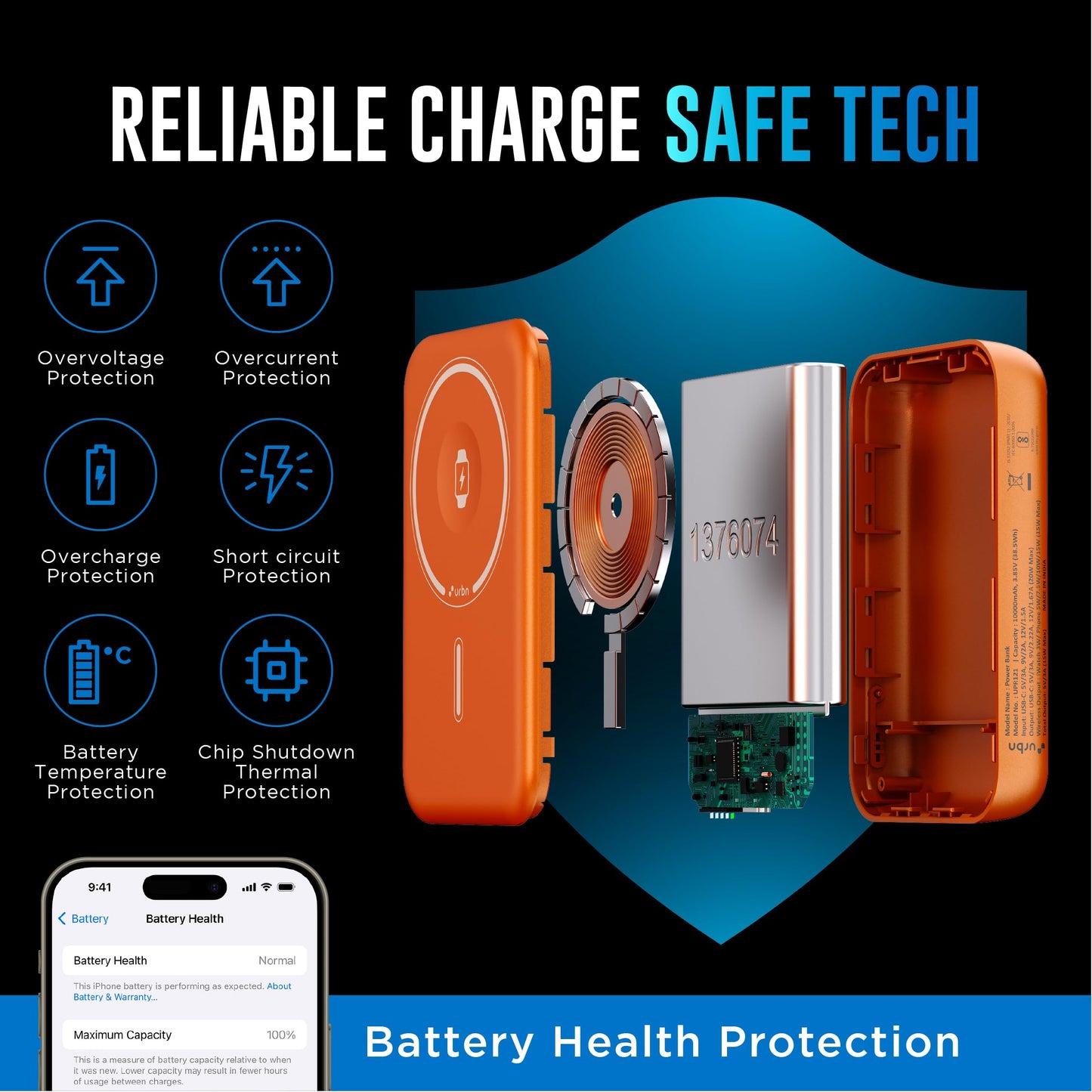 Wireless Magnetic Charging Power Bank – 10,000mAh