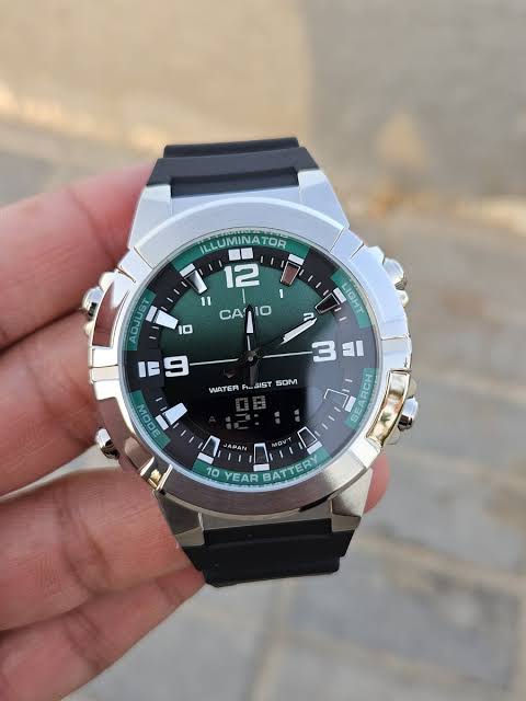 Casio Men’s Stainless Steel Watch – Green Dial